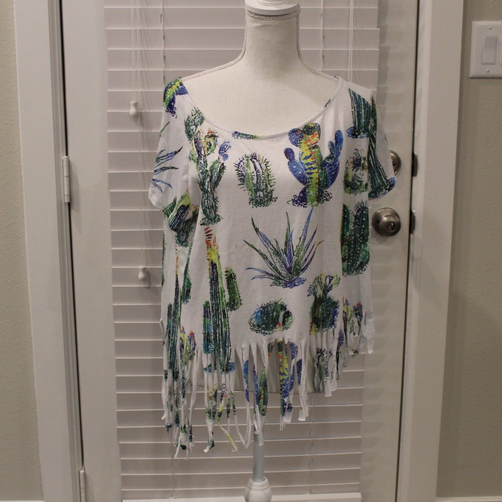Turquoise Haven cactus blouse